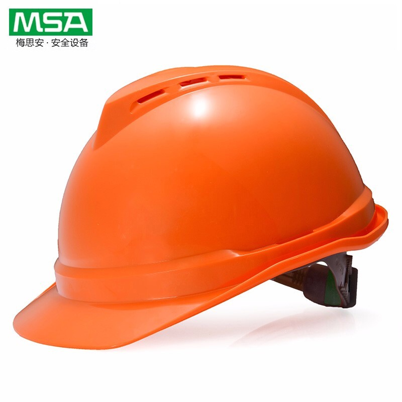 梅思安MSA 10146673 V-Gard 豪华型安全帽（ABS 橙色 一指键帽衬 D型下颏带)不含印字