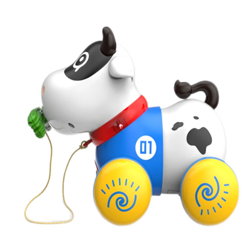 jia)电动动物拖拉玩具声光拉线牛儿童礼物扭扭智能感应音乐小牛拉车