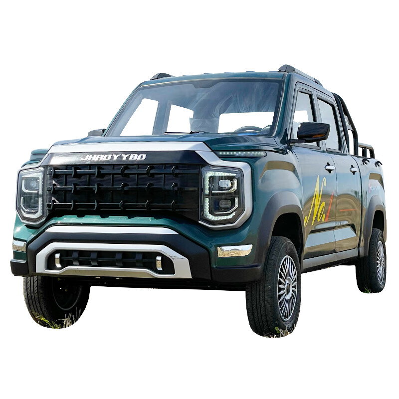 runtema电动皮卡四轮车双排老头乐新能源家用油电两用拉货载客代步