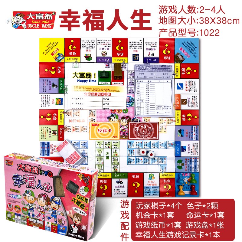 富翁儿童经典豪华升级版超大号成年桌游学生世界之旅游戏棋 幸福人生