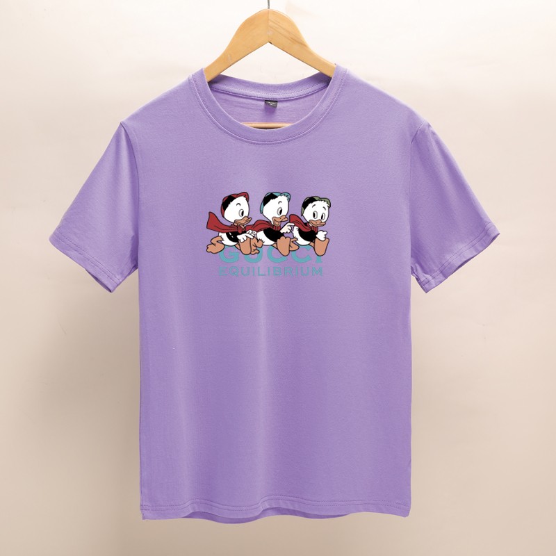 2021春夏季韩版女装学生百搭原宿风休闲通勤个性短袖t恤上衣服女潮 紫色 S（75-90斤）