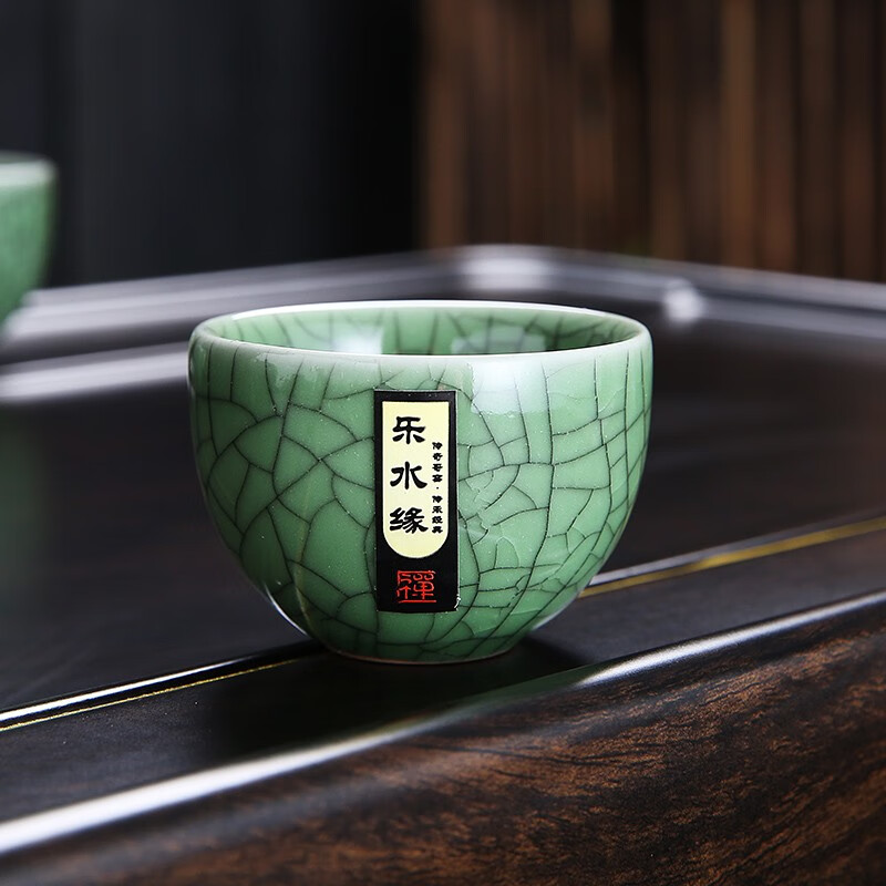 哥窑小茶杯单只开片可养主人杯子高端功夫茶具办公室陶瓷品茗杯 茶杯
