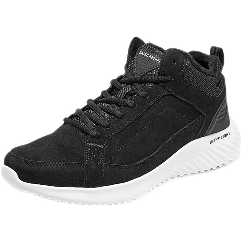 斯凱奇Skechers男士綁帶中幫反皮毛保暖舒適休閑鞋232411