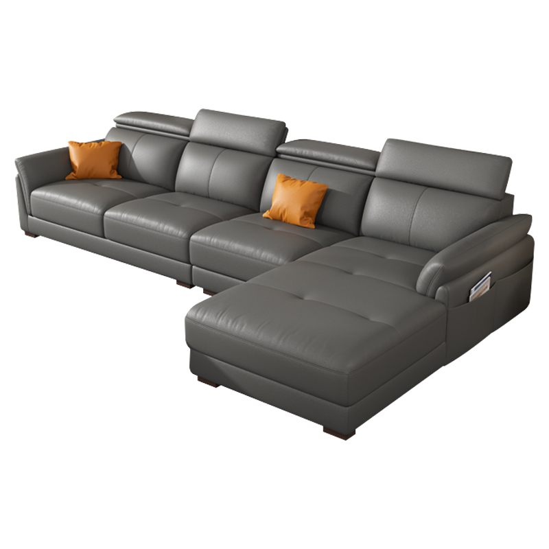 奥左 沙发 真皮沙发意式轻奢北欧大小户型头层牛皮现代简约直排客厅家具组合 双位+贵妃+双扶手单位