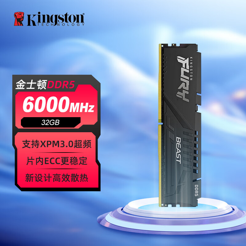金士顿（Kingston） FURY DDR5 台式机内存条 Beast野兽系列  骇客神条 BEAST-6000-32G