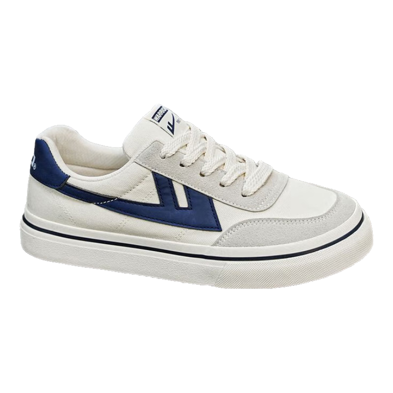 回力男鞋低幫百搭帆布鞋男經(jīng)典厚底休閑鞋潮流板鞋 H191T 米/深藍(lán) 40