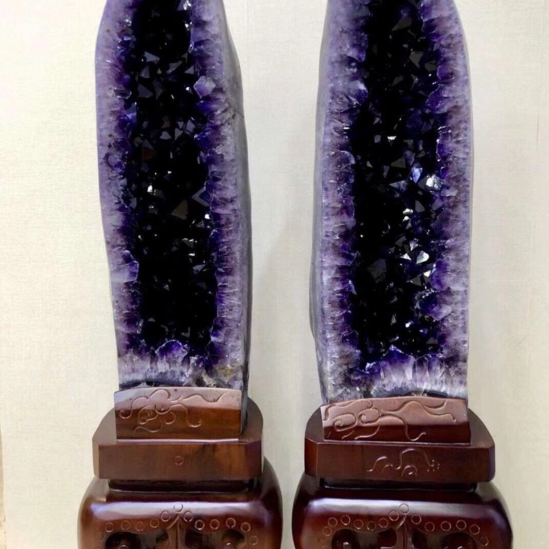 诺源珠宝  天然巴西原矿石紫晶洞聚宝盆聚财吉祥物摆件 玛瑙纹路清晰