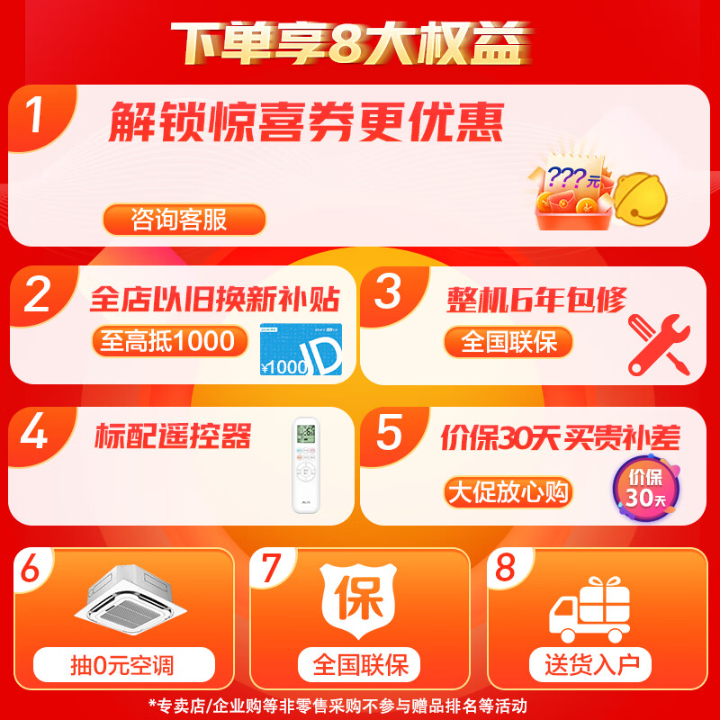 奥克斯（AUX）中央空调 天花机5匹变频冷暖吸顶空调嵌入式吊顶空调商用天井机380V KFR120QW/BPR3YDS(B3)-G 京派