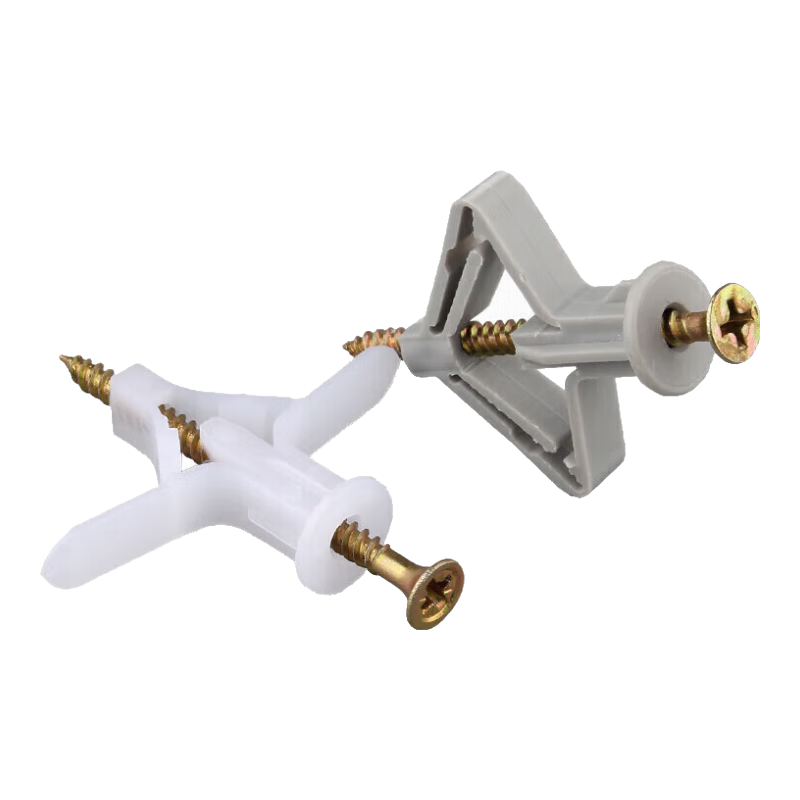 固萬(wàn)基 塑料飛機(jī)膨脹螺絲 石膏板膨脹管 空心磚自攻蝴蝶型膨脹螺栓 小黃魚單管6*30[200只]