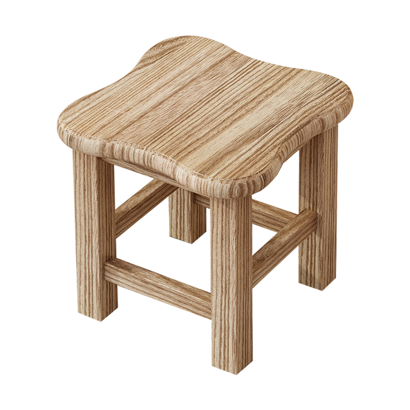好尔凳子家用矮凳时尚创意板凳大人客厅方凳结实木质换鞋凳 原木色高30cm