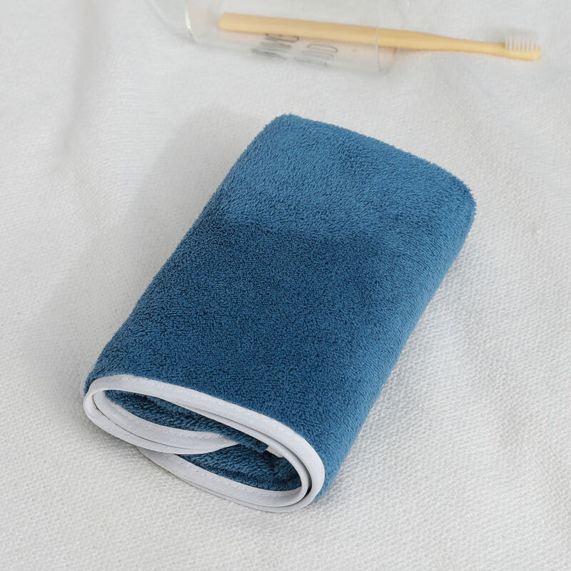 3/5条装加大加厚高密珊瑚绒毛巾干发巾比纯棉更吸水柔软洗脸巾 藏蓝色毛巾一条装(35*75cm)