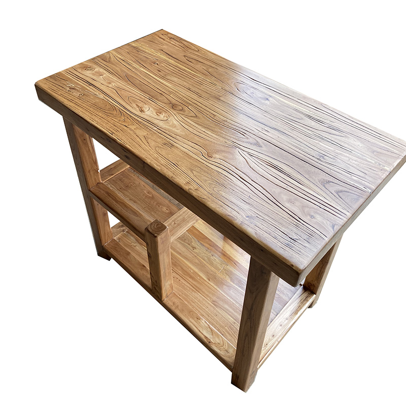 优只老榆木茶桌移动原木边几实木茶水柜阳台桌家用简约现代小茶台