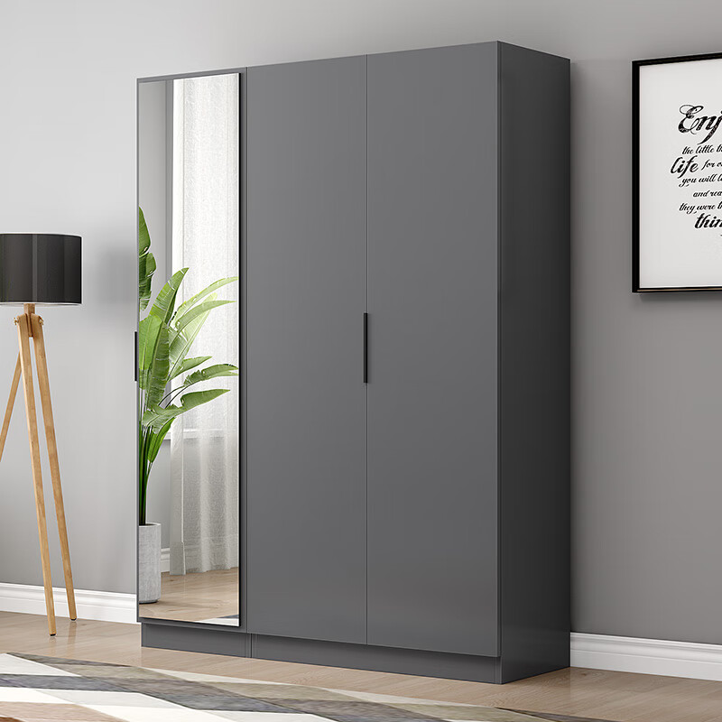 镜子全身试衣镜家用衣柜带镜子小户型储物落地镜现代简约穿衣镜子 三