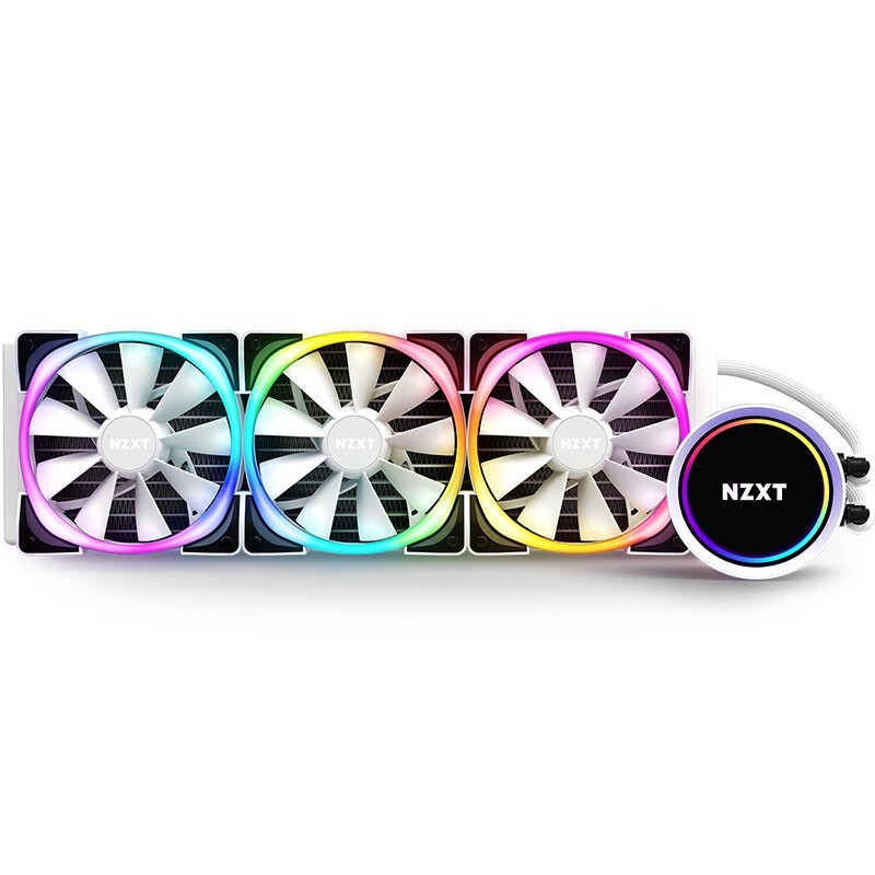 nzxt 恩杰 海妖x73rgb白色360mm支持13代cpu lga1700接口一体式水冷