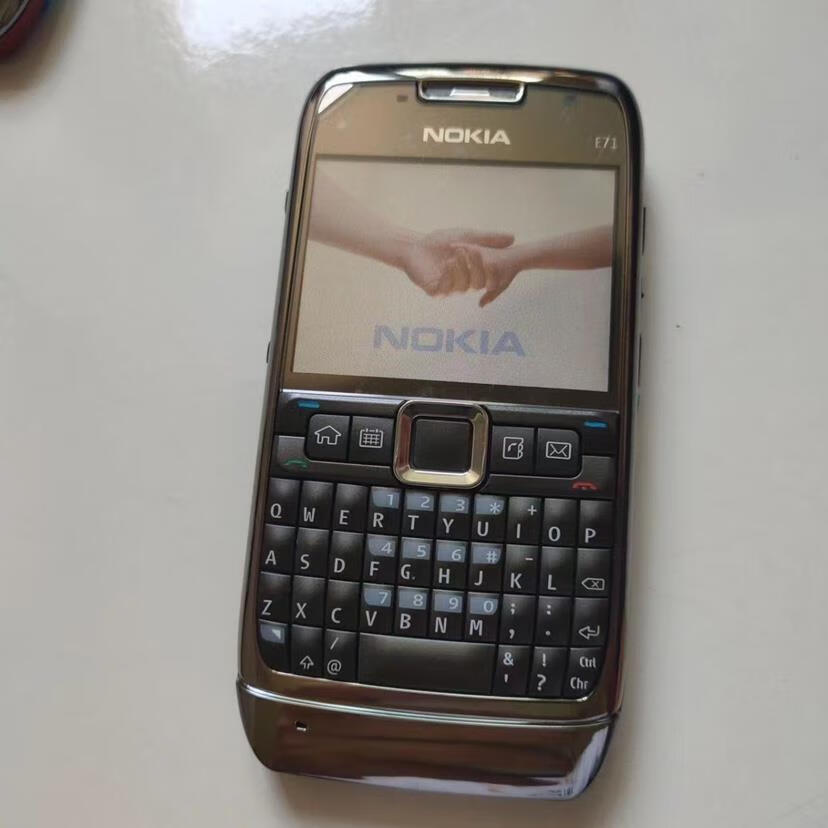 诺基亚E71 全键盘直板按键移动联通3G音乐学生备用戒网老人手机 黑色  移动版本 套餐一