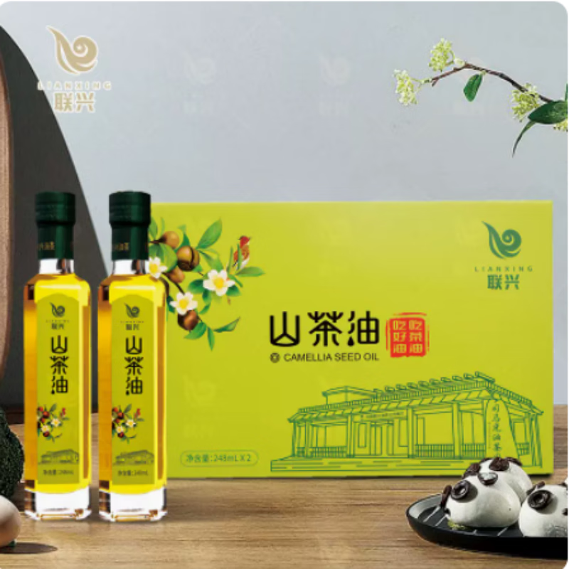 联兴(lianxing)光山十宝联兴纯正山茶油一级物理压榨冷榨冷提248mlx2