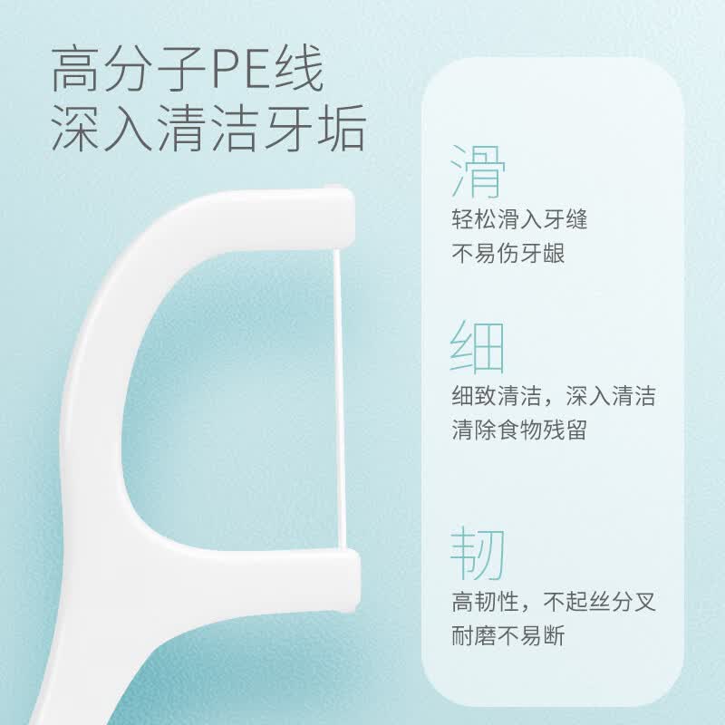 联氏迪科深层清洁牙线棒 独立包装50支/盒 不伤牙龈 【独立包装】细滑深洁6盒300支
