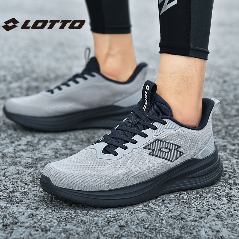 乐途(LOTTO)官方跑步鞋男鞋2024新款夏季网面运动鞋减震软底轻便跑步鞋女 灰色·男 39