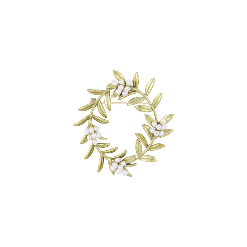 cardijin橄榄枝胸针高档女复古优雅胸花小香风外套别针配饰礼物女