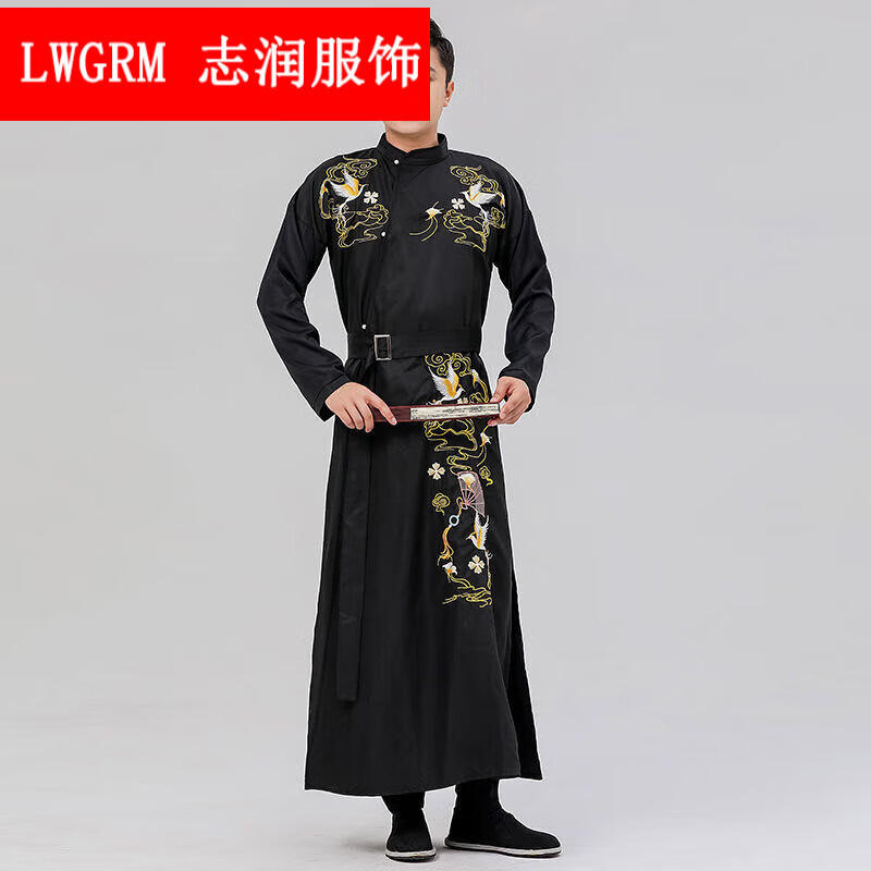 lwgrm中式婚礼司仪主持人服装男结服伴郎服士长衫长袍大褂民国唐装