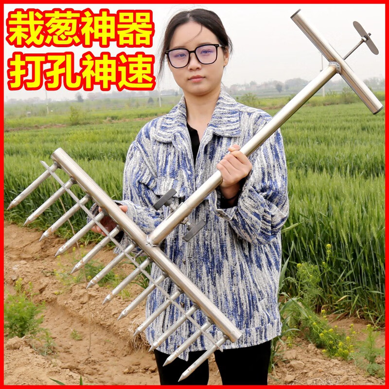 杉斯栽葱神器小型农用打孔插葱种大葱工具打洞器种菜洋葱种植栽苗叉子