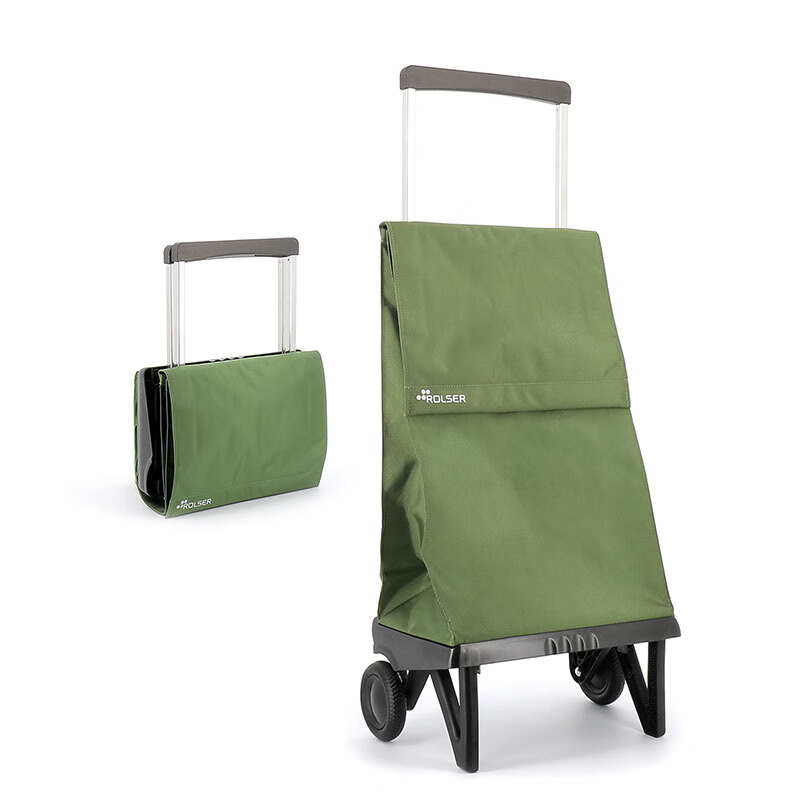 ROLSER西班牙进口购物车家用买菜车老人手拉车铝合金小拖车便携可折叠 魔术师卡其40L(秒折叠)车高97cm