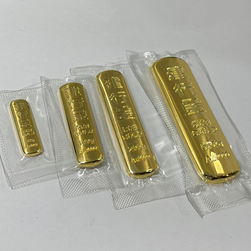 定制 仿真金条金砖 铜镀金样品金条 金店银行展示投资道具摆件 黄色50