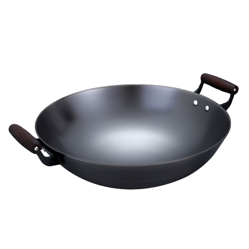 十九叔铁锅官方直营菱形防滑生铁铸氮化防锈无涂层不易粘 双耳【菱花防滑】(适合4-7 38cm
