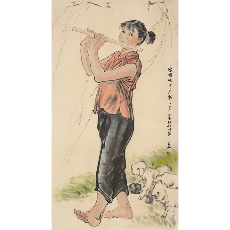 名家蒋兆和字画精品三尺竖幅写意人物国画纯手绘名人古玩书画作品纯