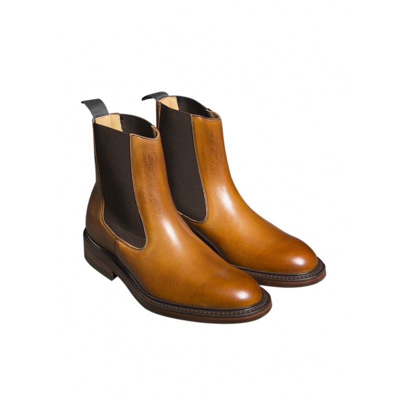 玩累了的孩子·英产现货 荔纹皮切尔西靴男绅士秋冬靴 黄棕色 5.