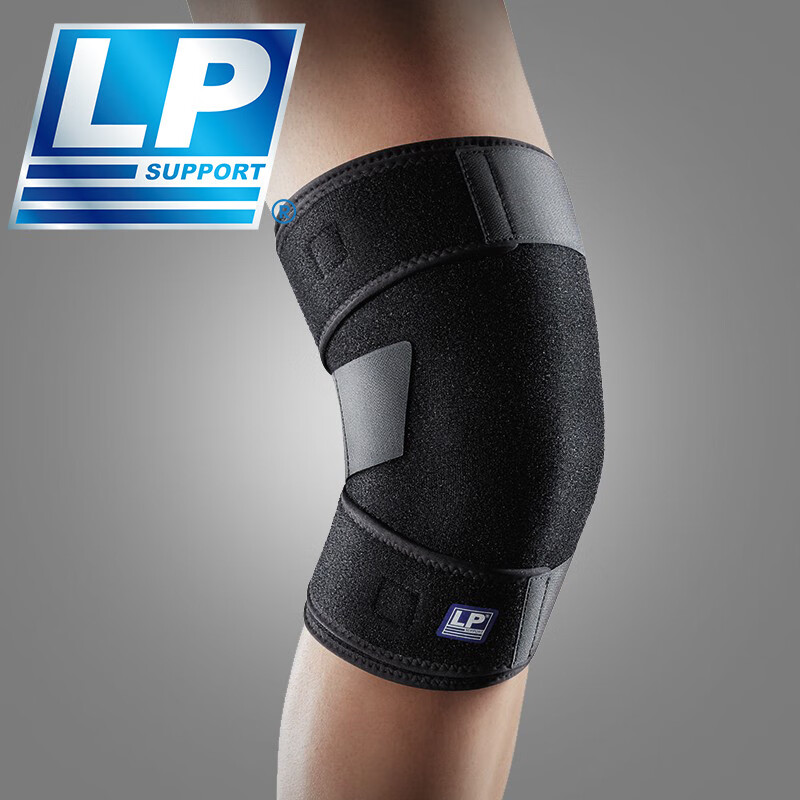 LP保暖运动护膝 可调整型粘扣带护膝 徒步登山护具 756系列单只装 756KM黑色 均码