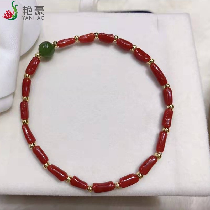 艳豪珊瑚手串珊瑚手链碧玉时尚手串女本命年新年送女朋友老婆生日礼物属于什么档次？