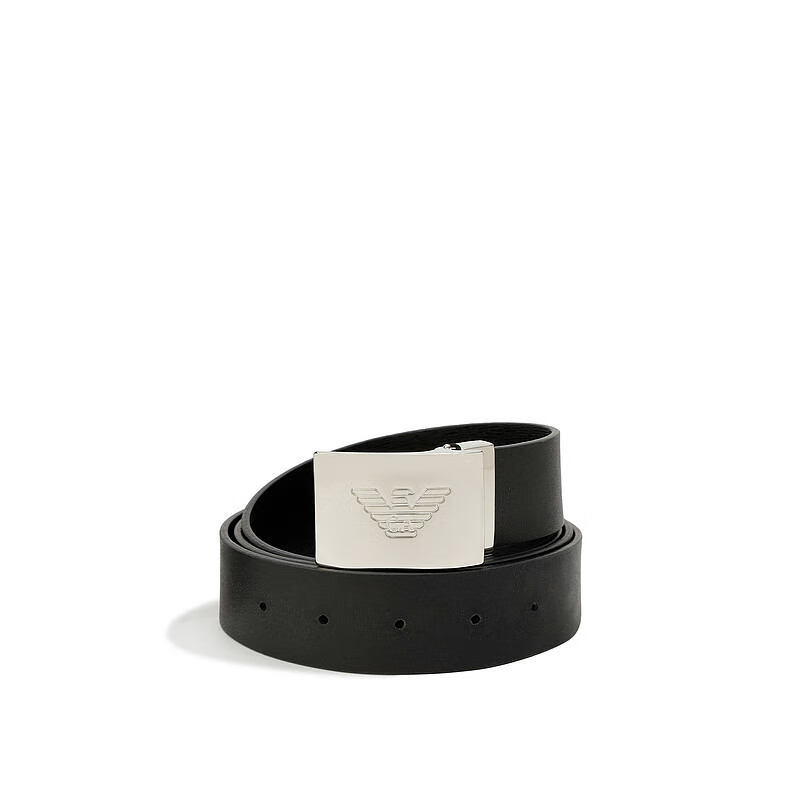 armani/阿玛尼皮带男黑色鹰标志腰带皮带百搭龙年奢饰品潮牌 黑色