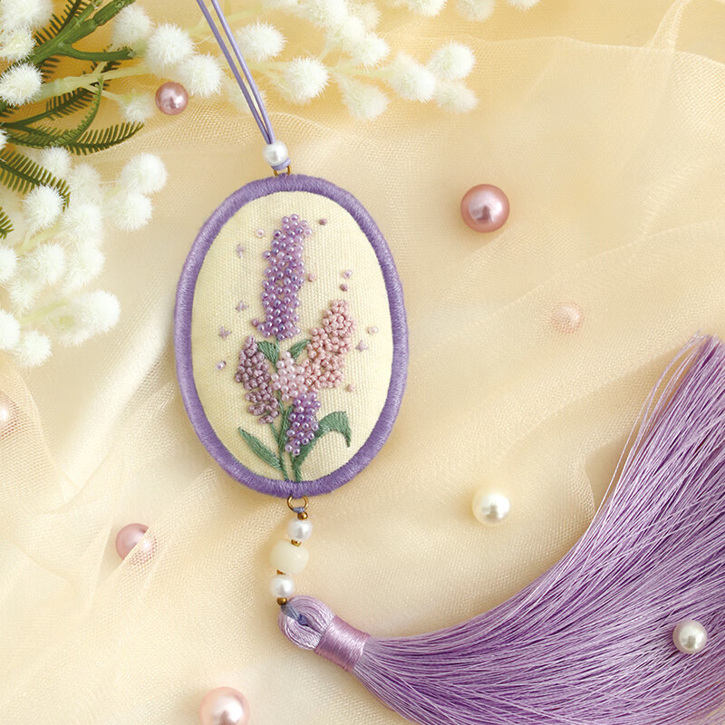 花乐集刺绣手工diy自绣平安符双面绣材料包男朋友车挂件情侣香包香囊