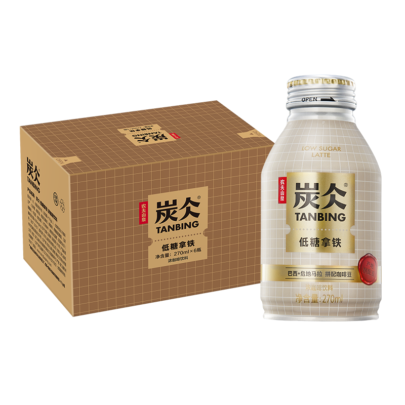 NONGFU SPRING 农夫山泉 炭仌咖啡 低糖拿铁 270ml*6瓶