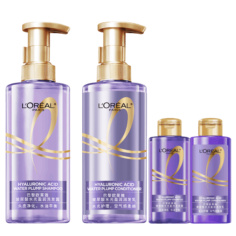 欧莱雅玻尿酸洗发水护发素控油蓬松清爽去油洗护套装440ml*2