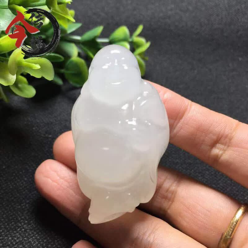 今传福天然新疆青白玉弥勒佛手把件 原石玉石羊脂白玉佛公把玩件男士款 冰种小手把使用感如何?