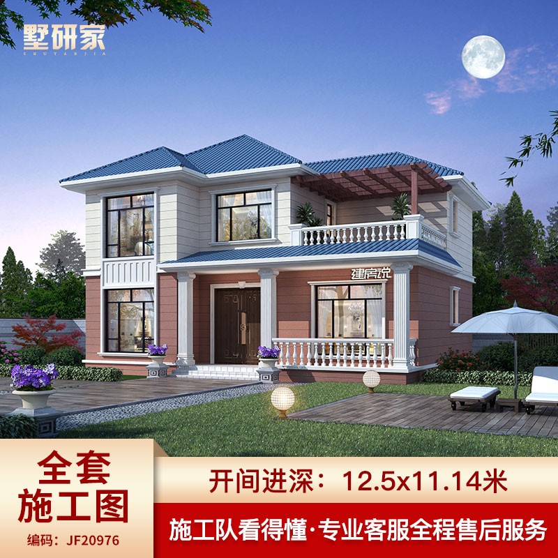 建房说别墅设计图纸二层欧式新农村自建房小别墅全套施工图建筑图