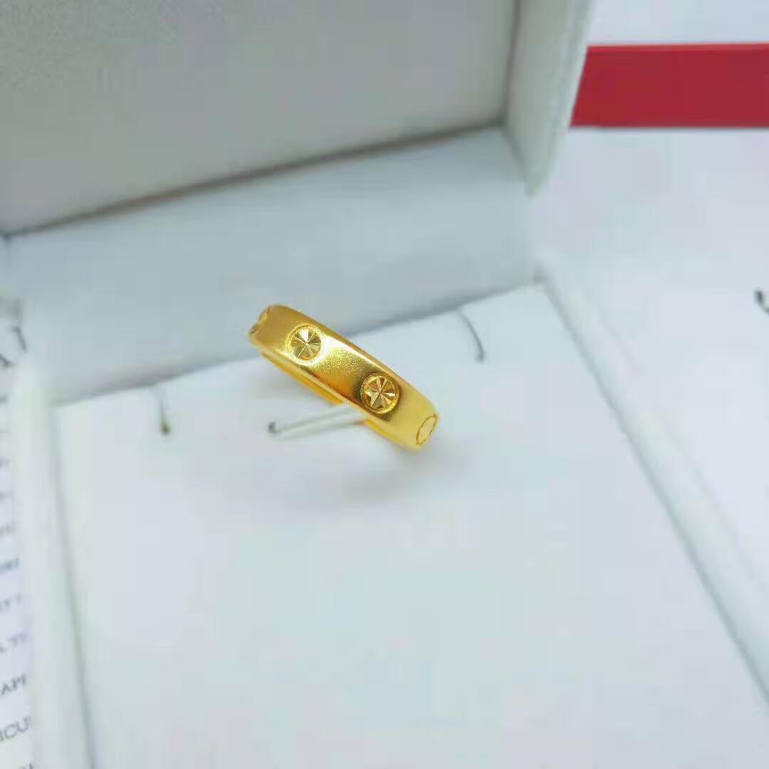 珠佩丽卡家同款戒指男女对戒简约金戒指素圈开口戒指久首饰 卡家戒指