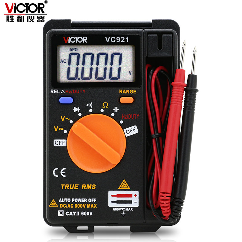 胜利仪器(victor)卡片型万用表自动量程便携式数字万能表三位半vc921