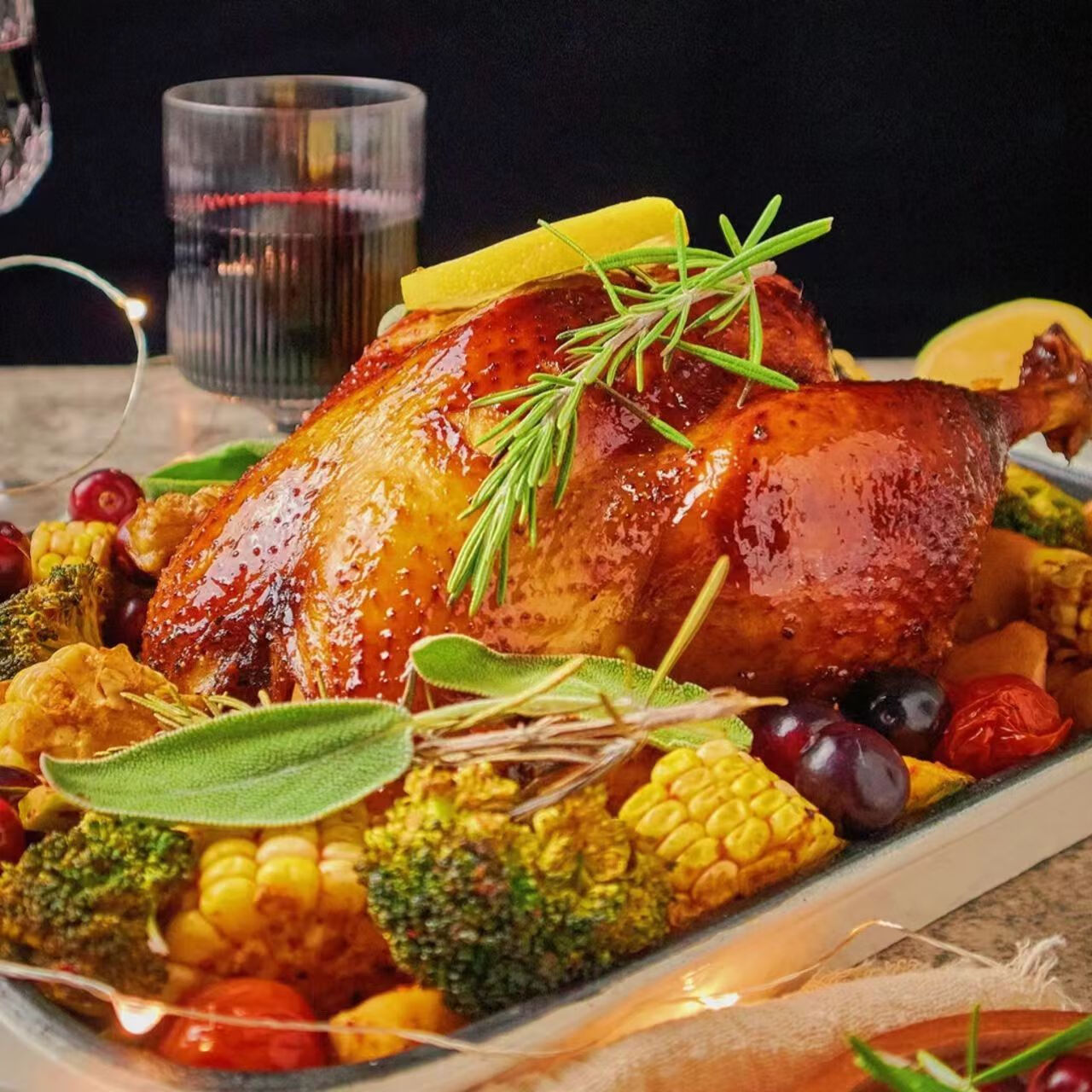 火鸡】熟火鸡肉整只感恩西餐咖啡厅聚会家宴美食鸡肉烤 4斤整只熟火鸡