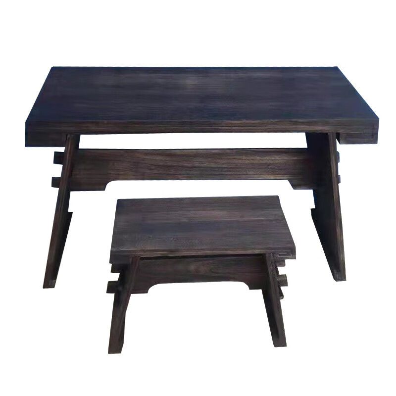 奈乐 古琴 烧桐木加厚型 古琴桌凳 可拆卸琴桌套装书法桌仿国学桌 深色古琴桌凳