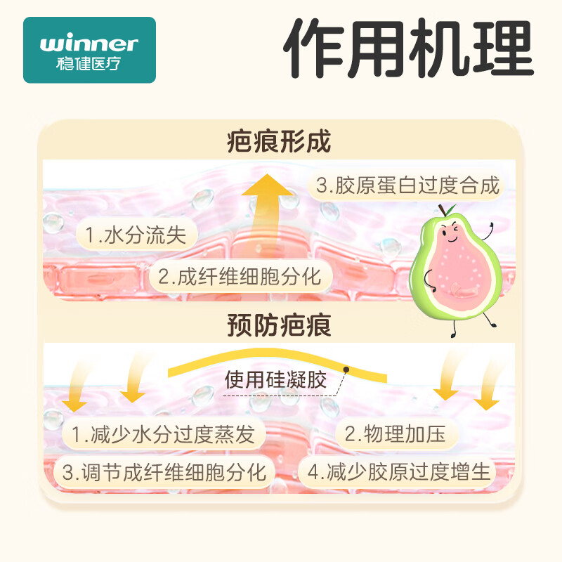 稳健医用疤痕贴医用硅凝胶疤痕贴剖腹产护理贴瘢痕增生疤痕可反复使用 【剖腹产/术后修复】硅凝胶疤痕贴3x15cm 1片 医用级械字号