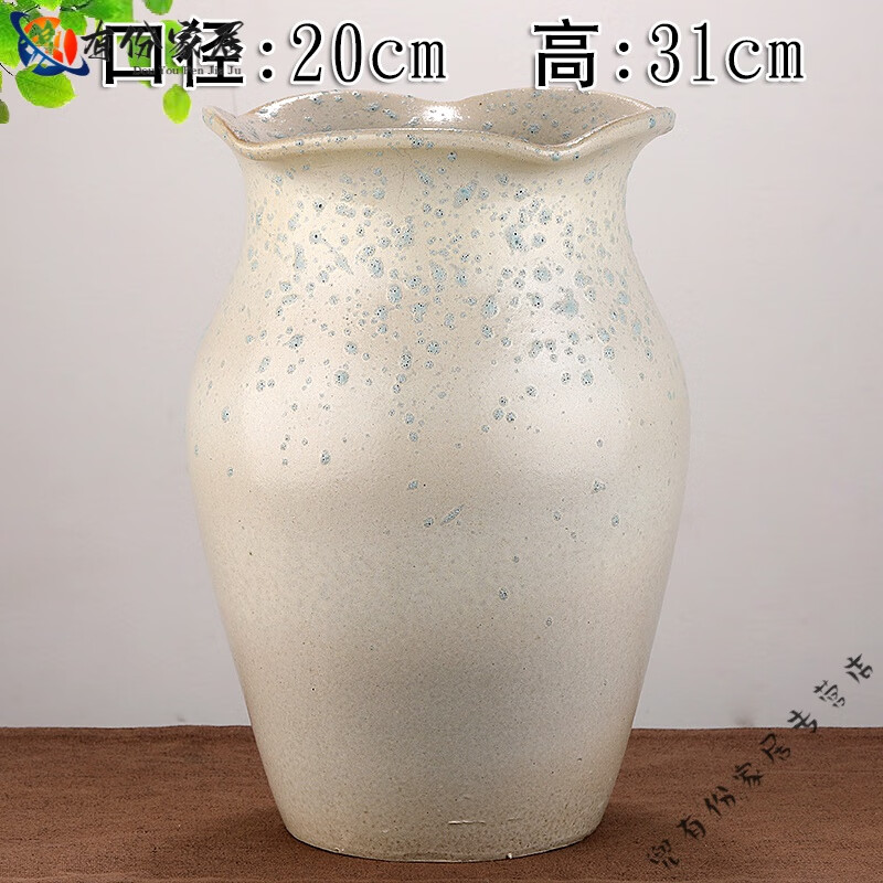 妙普樂(lè)高檔景德鎮(zhèn)三角梅專(zhuān)用花瓶陶瓷大號(hào)寬口特粗陶多肉花盆老樁法師植 白色 夏.花邊.白色大樁 尺寸如圖示_粗陶