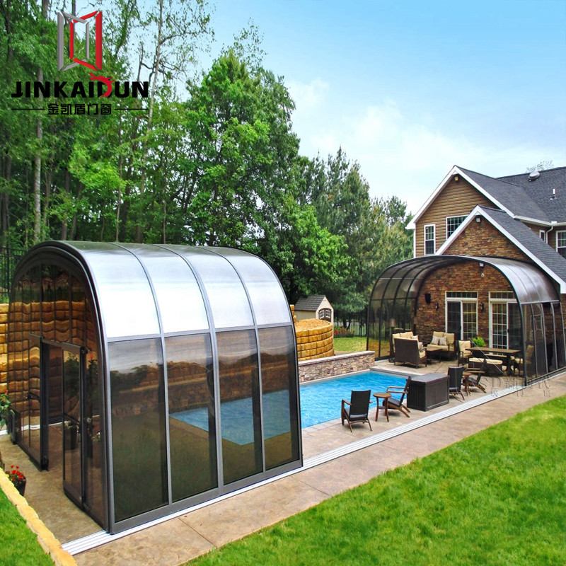 违建户外大型移动落地阳台折叠家用别墅凉庭阳光房室外泳池玻璃阳光房