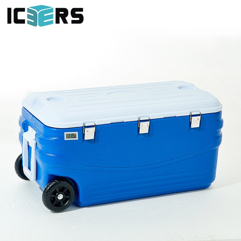 ICERS PU拉杆式保温箱 100L医用冷藏箱保鲜箱 生物安全转运冷链箱 外置温度显示 配20个冰袋