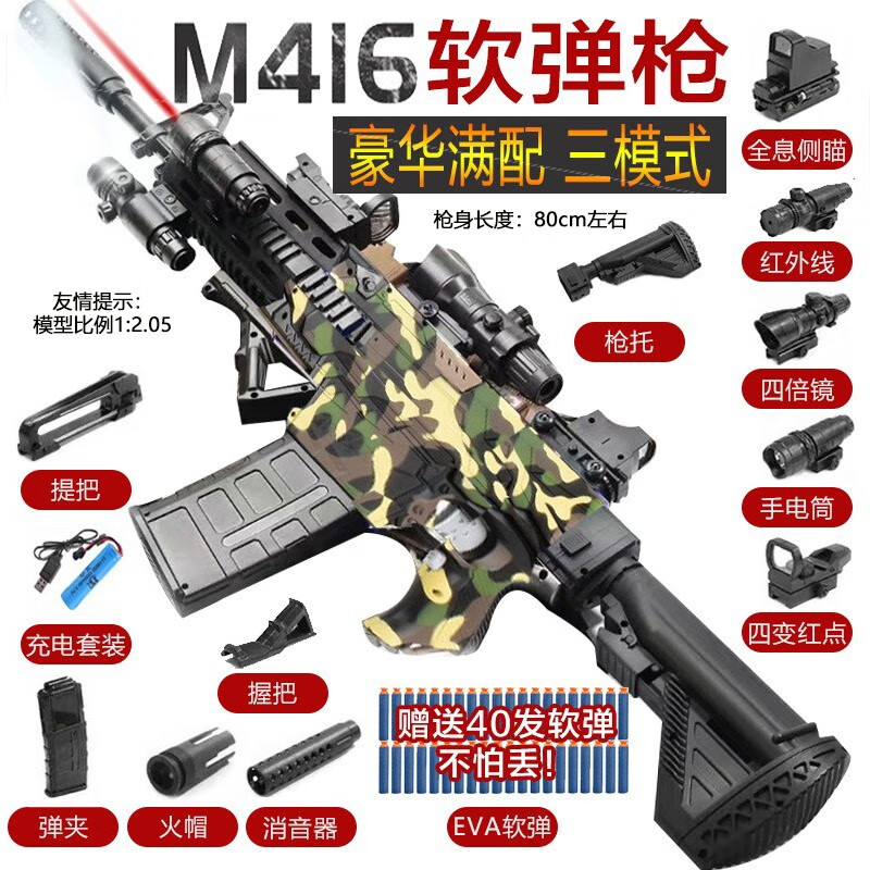 IMVE儿童男孩玩具枪电动软弹枪M416价格走势与用户评价
