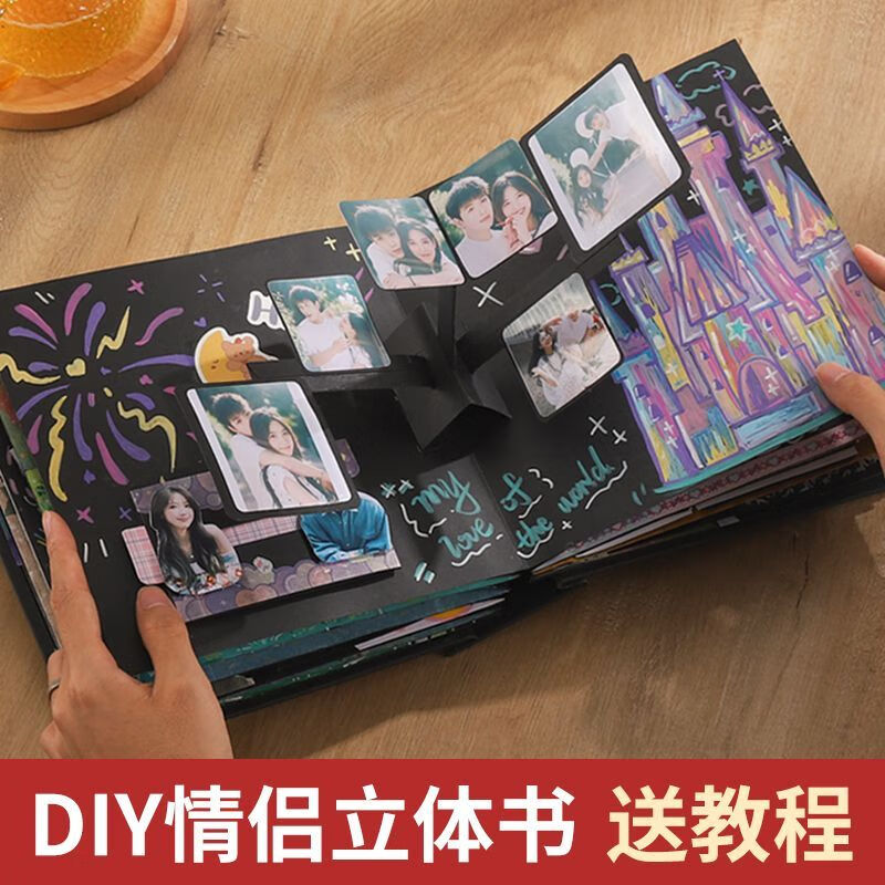 自制半成品机关材料包生日一周年 白色立体书材料包 胶水 双面胶 教程