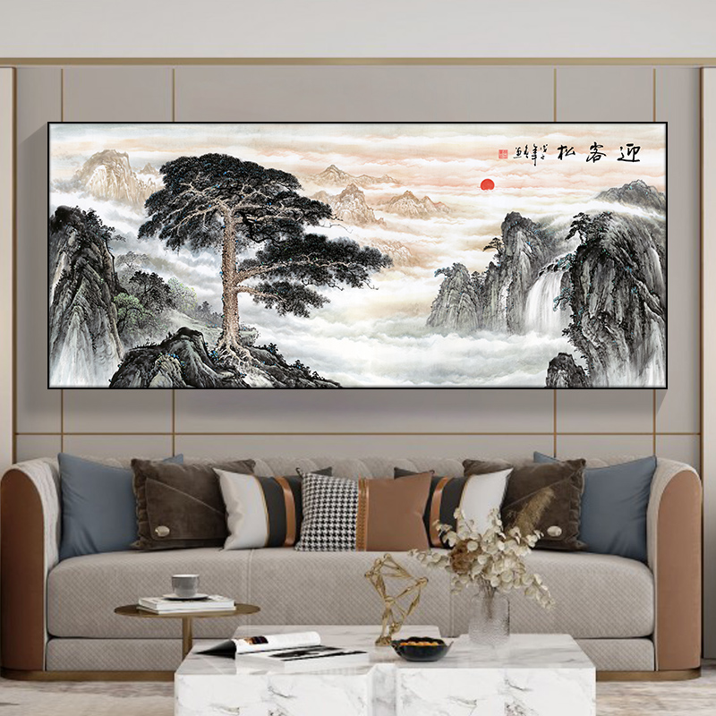 酣墨香新中式客厅装饰画鸿运当头国画办公室挂画山水画沙发背景墙壁画