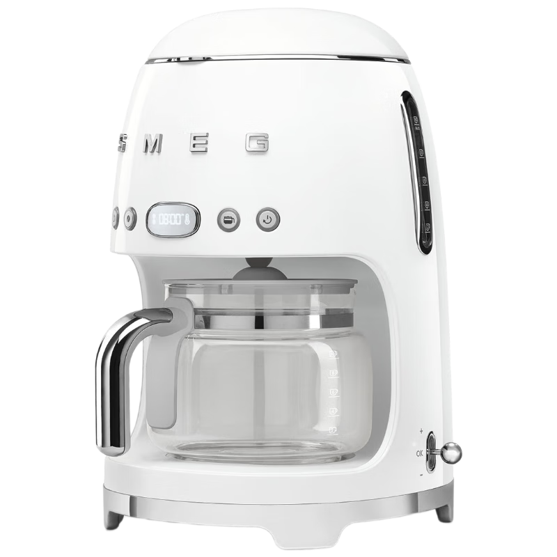 SMEG【平臺補(bǔ)貼】原裝進(jìn)口斯麥格美式滴漏式半自動(dòng)咖啡機(jī)咖啡壺自動(dòng)保溫咖啡泡茶兩用DCF02白色